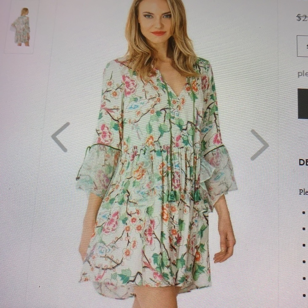 Hale Bob Edelia Floral Dress M